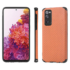 Funda Silicona Carcasa Ultrafina Goma con Magnetico S09D para Samsung Galaxy S20 FE (2022) 5G Naranja