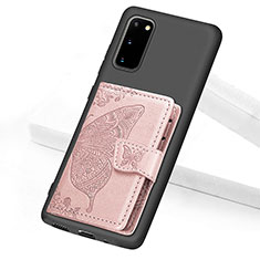 Funda Silicona Carcasa Ultrafina Goma con Magnetico S09D para Samsung Galaxy S20 Rosa