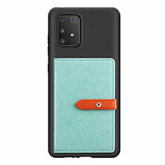 Funda Silicona Carcasa Ultrafina Goma con Magnetico S10D para Samsung Galaxy A91 Azul Claro