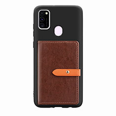 Funda Silicona Carcasa Ultrafina Goma con Magnetico S11D para Samsung Galaxy M21 Marron