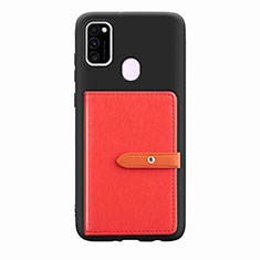 Funda Silicona Carcasa Ultrafina Goma con Magnetico S11D para Samsung Galaxy M21 Rojo