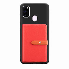 Funda Silicona Carcasa Ultrafina Goma con Magnetico S11D para Samsung Galaxy M30s Rojo