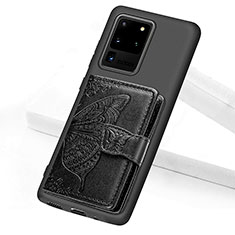 Funda Silicona Carcasa Ultrafina Goma con Magnetico S11D para Samsung Galaxy S20 Ultra 5G Negro