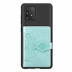 Funda Silicona Carcasa Ultrafina Goma con Magnetico S12D para Samsung Galaxy A91 Azul Claro