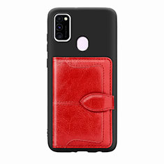 Funda Silicona Carcasa Ultrafina Goma con Magnetico S12D para Samsung Galaxy M21 Rojo