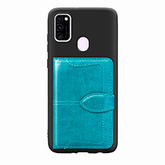 Funda Silicona Carcasa Ultrafina Goma con Magnetico S12D para Samsung Galaxy M30s Cian