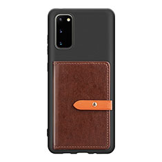 Funda Silicona Carcasa Ultrafina Goma con Magnetico S12D para Samsung Galaxy S20 5G Marron