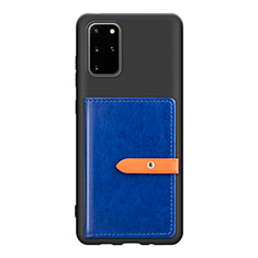 Funda Silicona Carcasa Ultrafina Goma con Magnetico S12D para Samsung Galaxy S20 Plus 5G Azul