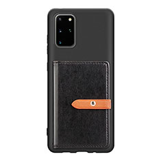 Funda Silicona Carcasa Ultrafina Goma con Magnetico S12D para Samsung Galaxy S20 Plus 5G Negro