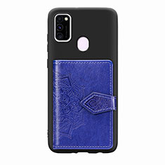 Funda Silicona Carcasa Ultrafina Goma con Magnetico S13D para Samsung Galaxy M21 Azul