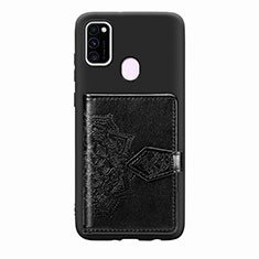 Funda Silicona Carcasa Ultrafina Goma con Magnetico S13D para Samsung Galaxy M21 Negro