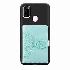 Funda Silicona Carcasa Ultrafina Goma con Magnetico S13D para Samsung Galaxy M21 Verde