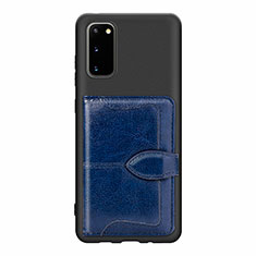 Funda Silicona Carcasa Ultrafina Goma con Magnetico S13D para Samsung Galaxy S20 Azul