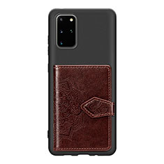 Funda Silicona Carcasa Ultrafina Goma con Magnetico S13D para Samsung Galaxy S20 Plus 5G Marron