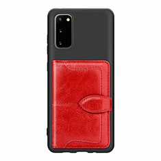 Funda Silicona Carcasa Ultrafina Goma con Magnetico S13D para Samsung Galaxy S20 Rojo
