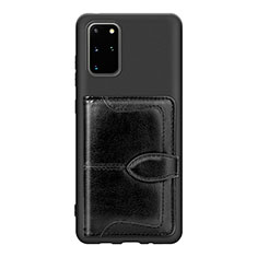 Funda Silicona Carcasa Ultrafina Goma con Magnetico S14D para Samsung Galaxy S20 Plus 5G Negro