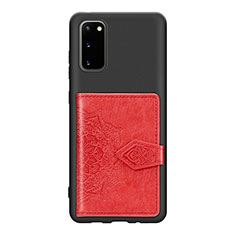 Funda Silicona Carcasa Ultrafina Goma con Magnetico S14D para Samsung Galaxy S20 Rojo