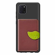 Funda Silicona Carcasa Ultrafina Goma con Magnetico S15D para Samsung Galaxy A81 Marron