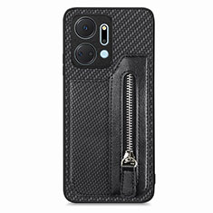 Funda Silicona Carcasa Ultrafina Goma con Magnetico S6D para Huawei Honor X7a Negro