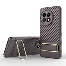 Funda Silicona Carcasa Ultrafina Goma con Soporte KC1 para OnePlus Ace 2 5G Marron