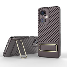 Funda Silicona Carcasa Ultrafina Goma con Soporte KC1 para OnePlus Nord CE 3 Lite 5G Marron