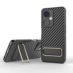 Funda Silicona Carcasa Ultrafina Goma con Soporte KC1 para OnePlus Nord CE 3 Lite 5G Negro