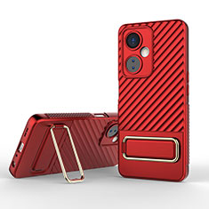 Funda Silicona Carcasa Ultrafina Goma con Soporte KC1 para OnePlus Nord CE 3 Lite 5G Rojo