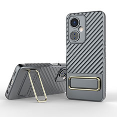 Funda Silicona Carcasa Ultrafina Goma con Soporte KC1 para Oppo K11x 5G Gris