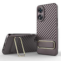 Funda Silicona Carcasa Ultrafina Goma con Soporte KC1 para Oppo Reno8 T 4G Marron