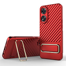 Funda Silicona Carcasa Ultrafina Goma con Soporte KC1 para Oppo Reno8 T 4G Rojo