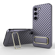 Funda Silicona Carcasa Ultrafina Goma con Soporte KC1 para Samsung Galaxy S22 Plus 5G Purpura Claro