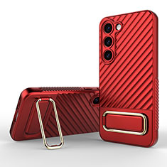 Funda Silicona Carcasa Ultrafina Goma con Soporte KC1 para Samsung Galaxy S22 Plus 5G Rojo