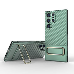 Funda Silicona Carcasa Ultrafina Goma con Soporte KC1 para Samsung Galaxy S23 Ultra 5G Verde