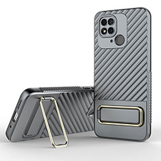 Funda Silicona Carcasa Ultrafina Goma con Soporte KC1 para Xiaomi Redmi 10 India Gris