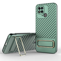 Funda Silicona Carcasa Ultrafina Goma con Soporte KC1 para Xiaomi Redmi 10 India Verde