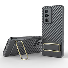 Funda Silicona Carcasa Ultrafina Goma con Soporte KC1 para Xiaomi Redmi K60 5G Gris