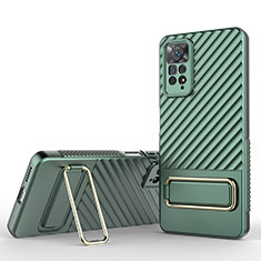 Funda Silicona Carcasa Ultrafina Goma con Soporte KC1 para Xiaomi Redmi Note 11 Pro 4G Verde