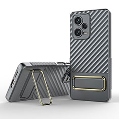 Funda Silicona Carcasa Ultrafina Goma con Soporte KC1 para Xiaomi Redmi Note 12 Pro+ Plus 5G Gris