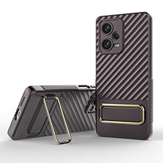 Funda Silicona Carcasa Ultrafina Goma con Soporte KC1 para Xiaomi Redmi Note 12 Pro+ Plus 5G Marron