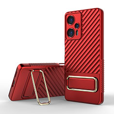 Funda Silicona Carcasa Ultrafina Goma con Soporte KC1 para Xiaomi Redmi Note 12 Turbo 5G Rojo