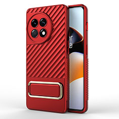 Funda Silicona Carcasa Ultrafina Goma con Soporte KC2 para OnePlus Ace 2 Pro 5G Rojo