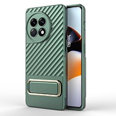 Funda Silicona Carcasa Ultrafina Goma con Soporte KC2 para OnePlus Ace 2 Pro 5G Verde