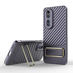 Funda Silicona Carcasa Ultrafina Goma con Soporte KC3 para Huawei Honor 80 Pro 5G Purpura Claro