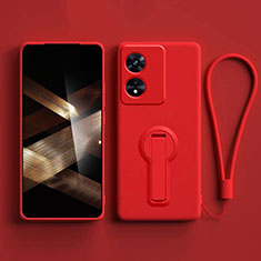 Funda Silicona Carcasa Ultrafina Goma con Soporte para Huawei Honor X5 Plus Rojo