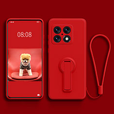 Funda Silicona Carcasa Ultrafina Goma con Soporte para OnePlus 10 Pro 5G Rojo