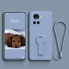 Funda Silicona Carcasa Ultrafina Goma con Soporte para OnePlus 10R 5G Gris Lavanda