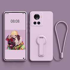 Funda Silicona Carcasa Ultrafina Goma con Soporte para OnePlus 10R 5G Purpura Claro