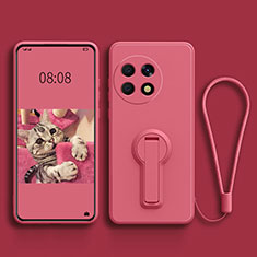 Funda Silicona Carcasa Ultrafina Goma con Soporte para OnePlus 11R 5G Rosa Roja