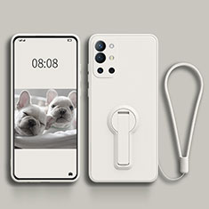 Funda Silicona Carcasa Ultrafina Goma con Soporte para OnePlus 9R 5G Blanco