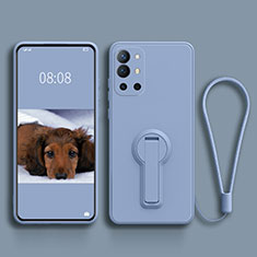 Funda Silicona Carcasa Ultrafina Goma con Soporte para OnePlus 9R 5G Gris Lavanda